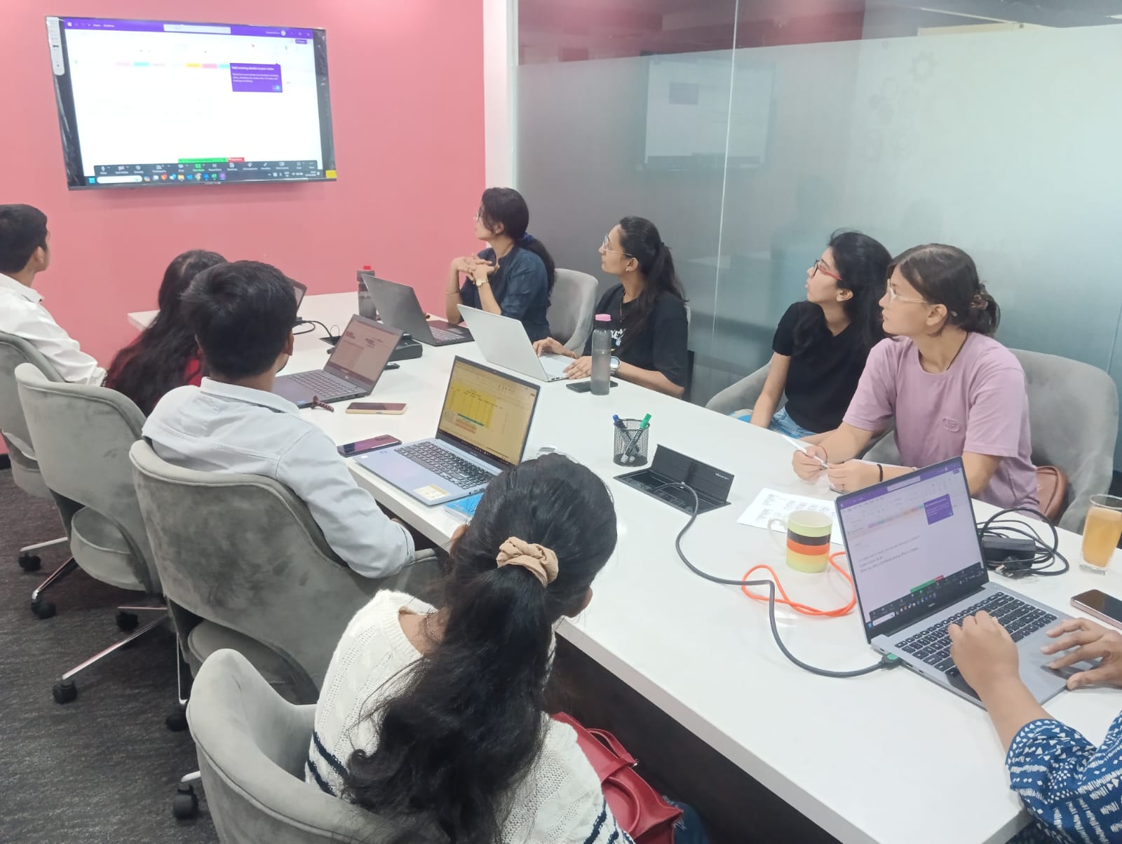 Interactive classroom with display screen