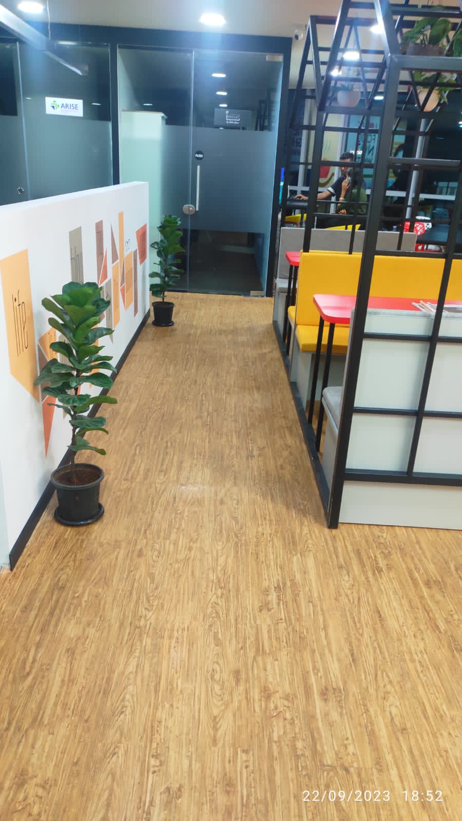 Modern campus corridor