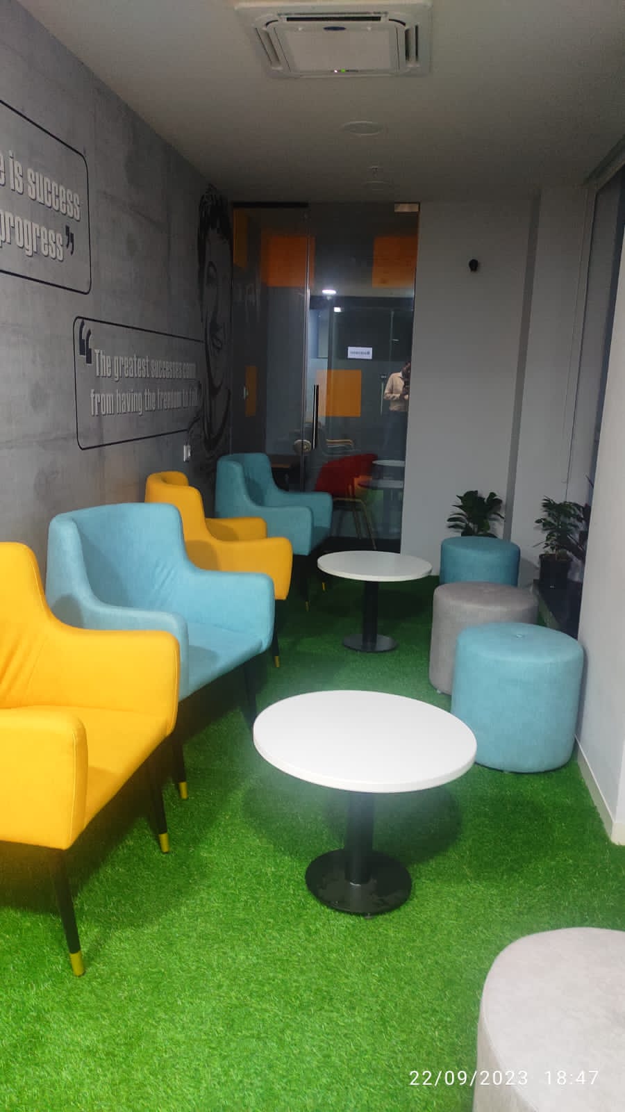 Student lounge with colorful seating